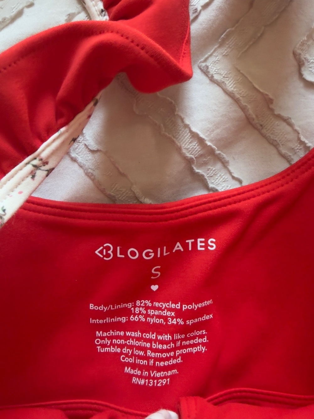 Blogilates Red Ruffle-Trim Tank Top - Picture 2 of 4